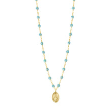 Gigi Clozeau - Collier aqua Madone, or jaune, 42 cm 