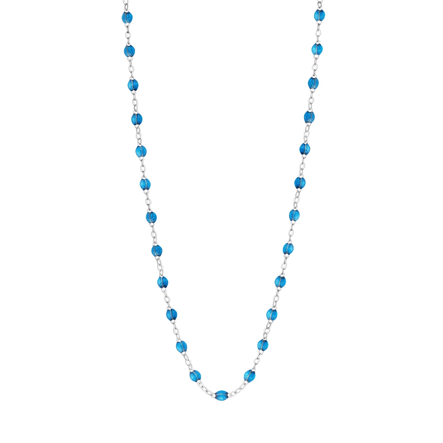 Gigi Clozeau - Collier azur Classique Gigi, or blanc, 45 cm