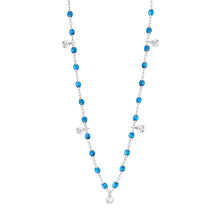 Gigi Clozeau - Collier azur Gigi Suprême, or blanc, 5 diamants, 45 cm