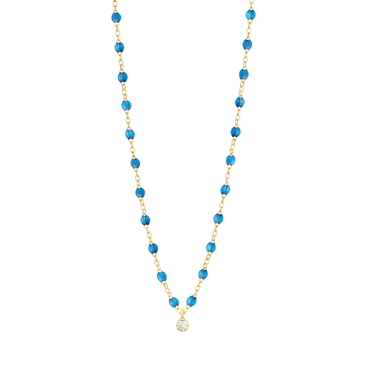 Gigi Clozeau - Collier azur Gigi Suprême, or jaune, 1 diamant, 42 cm