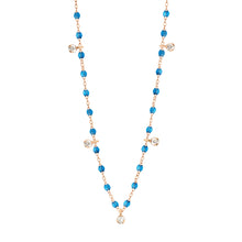 Gigi Clozeau - Collier azur Gigi Suprême, or rose, 5 diamants, 45 cm