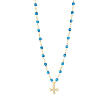 Gigi Clozeau - Collier azur Spark diamants, or jaune, 42 cm