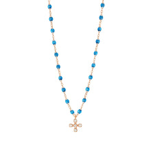 Gigi Clozeau - Collier azur Spark diamants, or rose, 42 cm