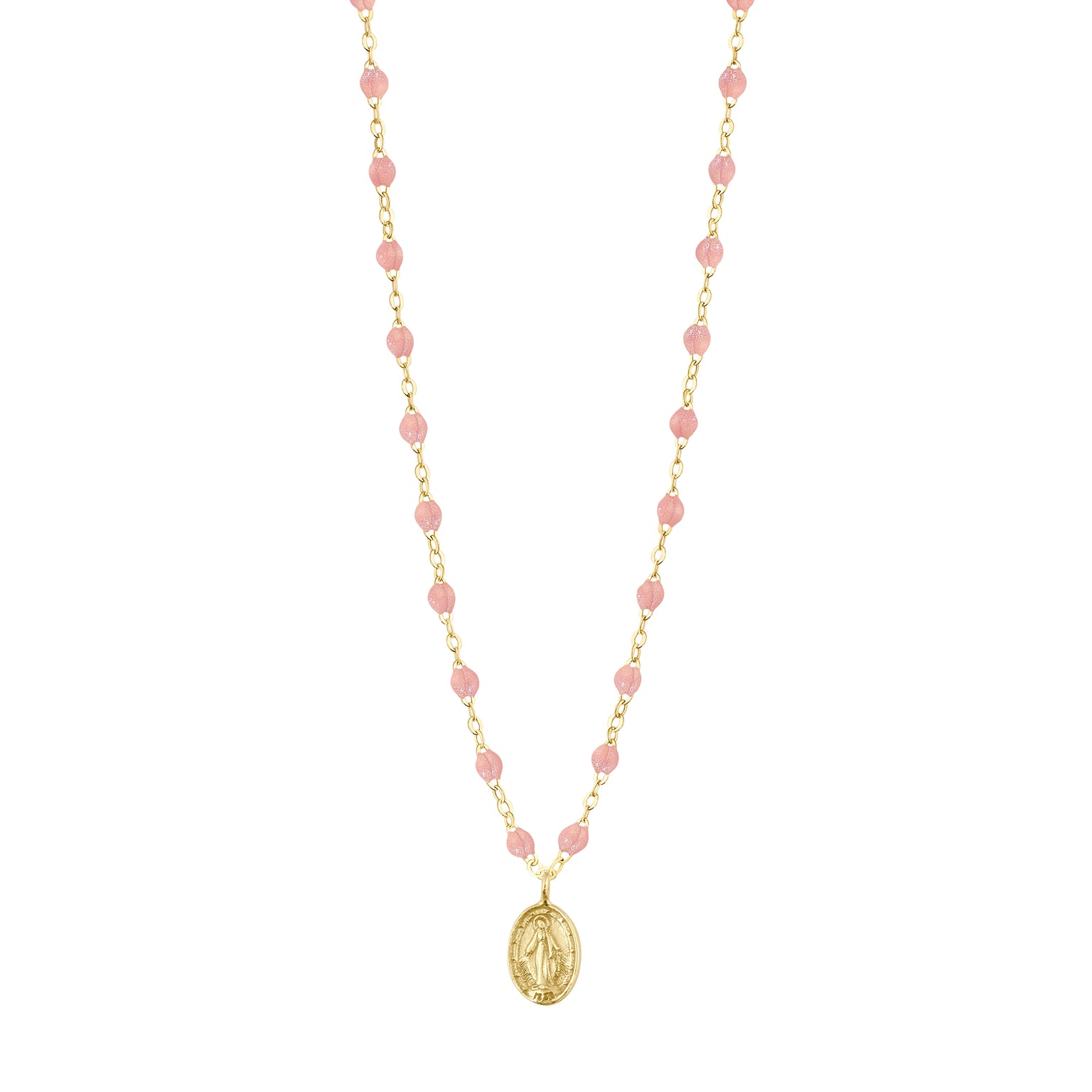 Gigi Clozeau - Collier blush Madone, or jaune, 42 cm 