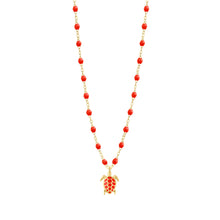 Gigi Clozeau - Collier corail Tortue, or jaune, 42 cm