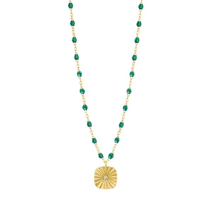 Gigi Clozeau - Collier émeraude Miss Lumière diamant, or jaune, 42 cm