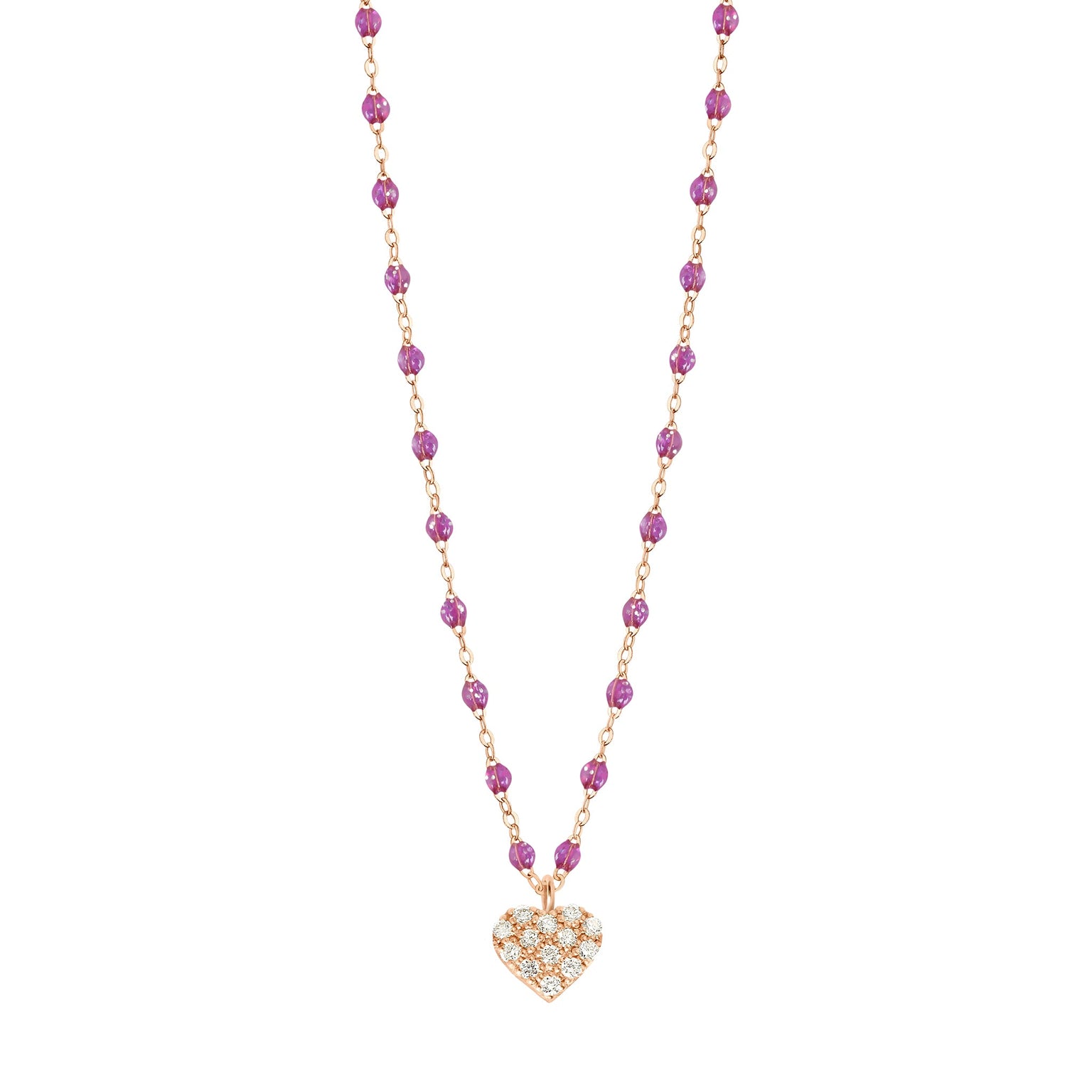 Gigi Clozeau - Collier galaxy In Love, diamants, or rose, 42 cm