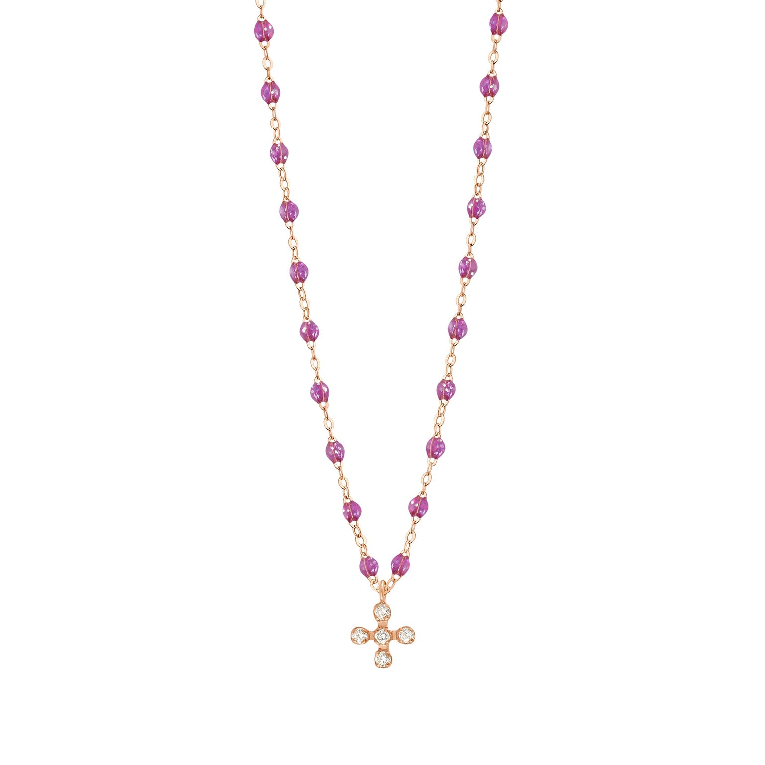 Gigi Clozeau - Collier galaxy Spark diamants, or rose, 42 cm