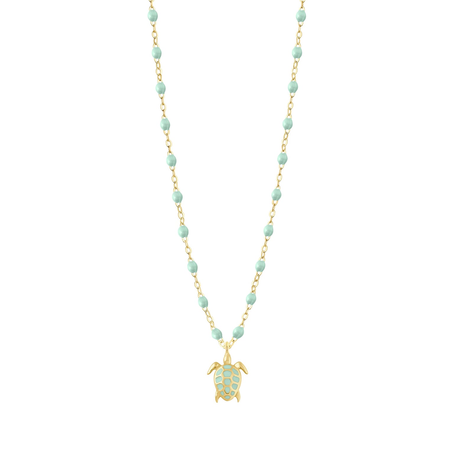 Gigi Clozeau - Collier jade Tortue, or jaune, 42 cm