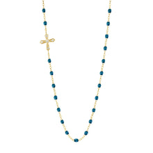 Gigi Clozeau - Collier jungle Croix Vintage, diamants, or jaune, 42 cm