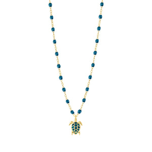 Gigi Clozeau - Collier jungle Tortue, or jaune, 42 cm