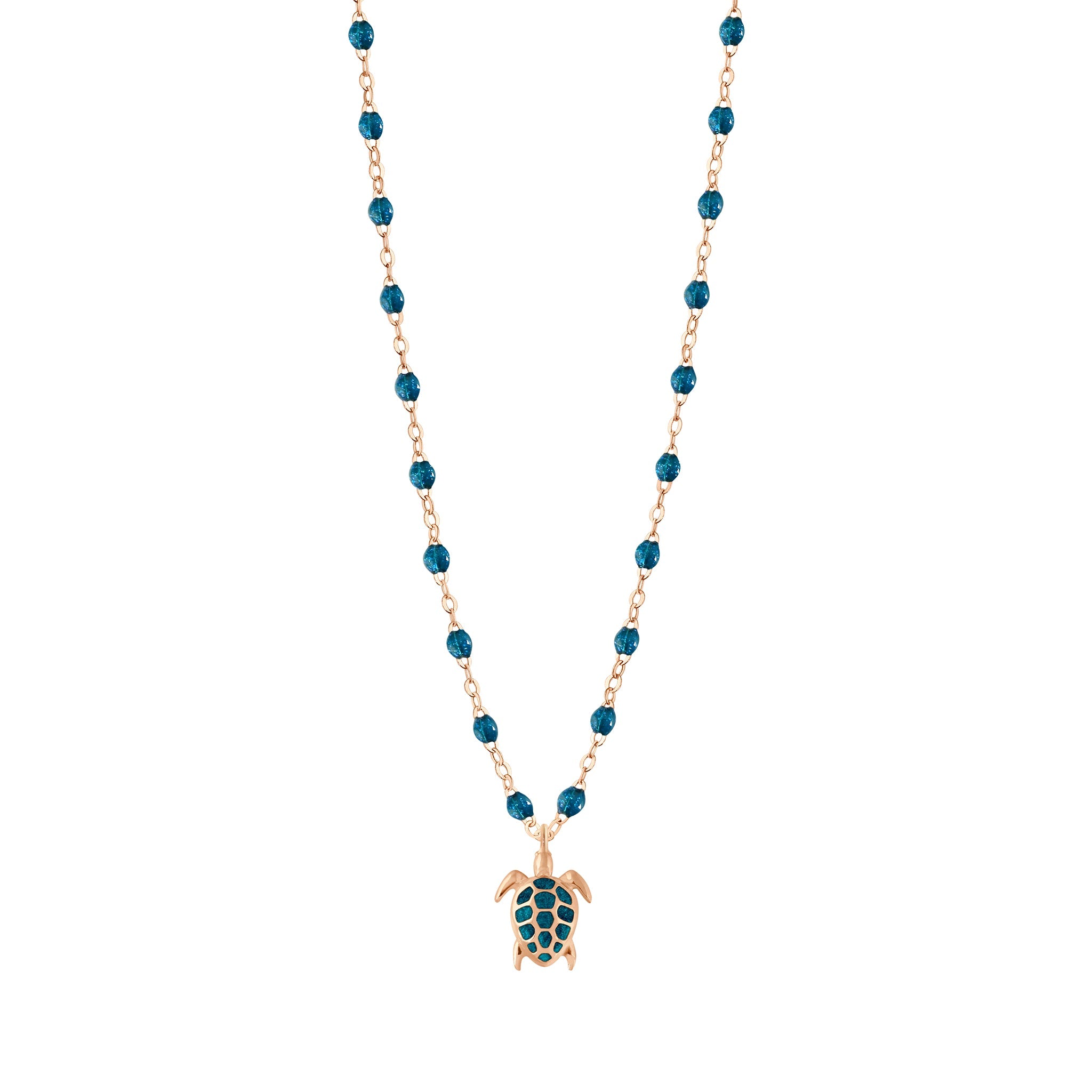 Gigi Clozeau - Collier jungle Tortue, or rose, 42 cm