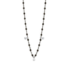 Gigi Clozeau - Collier noir Gigi Suprême, or noir et blanc, 3 diamants, 45 cm