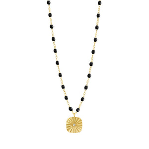 Gigi Clozeau - Collier noir Miss Lumière diamant, or jaune, 42 cm