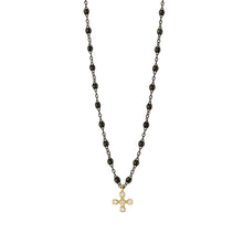 Gigi Clozeau - Collier noir Spark diamants, or noir et jaune, 42 cm