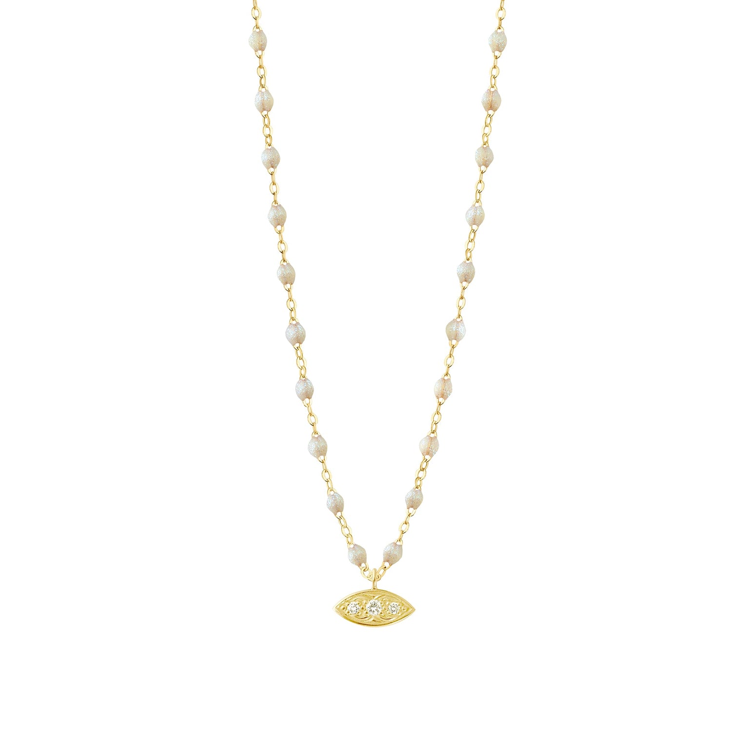Gigi Clozeau - Collier opale Clin d’œil diamants, or jaune, 42 cm