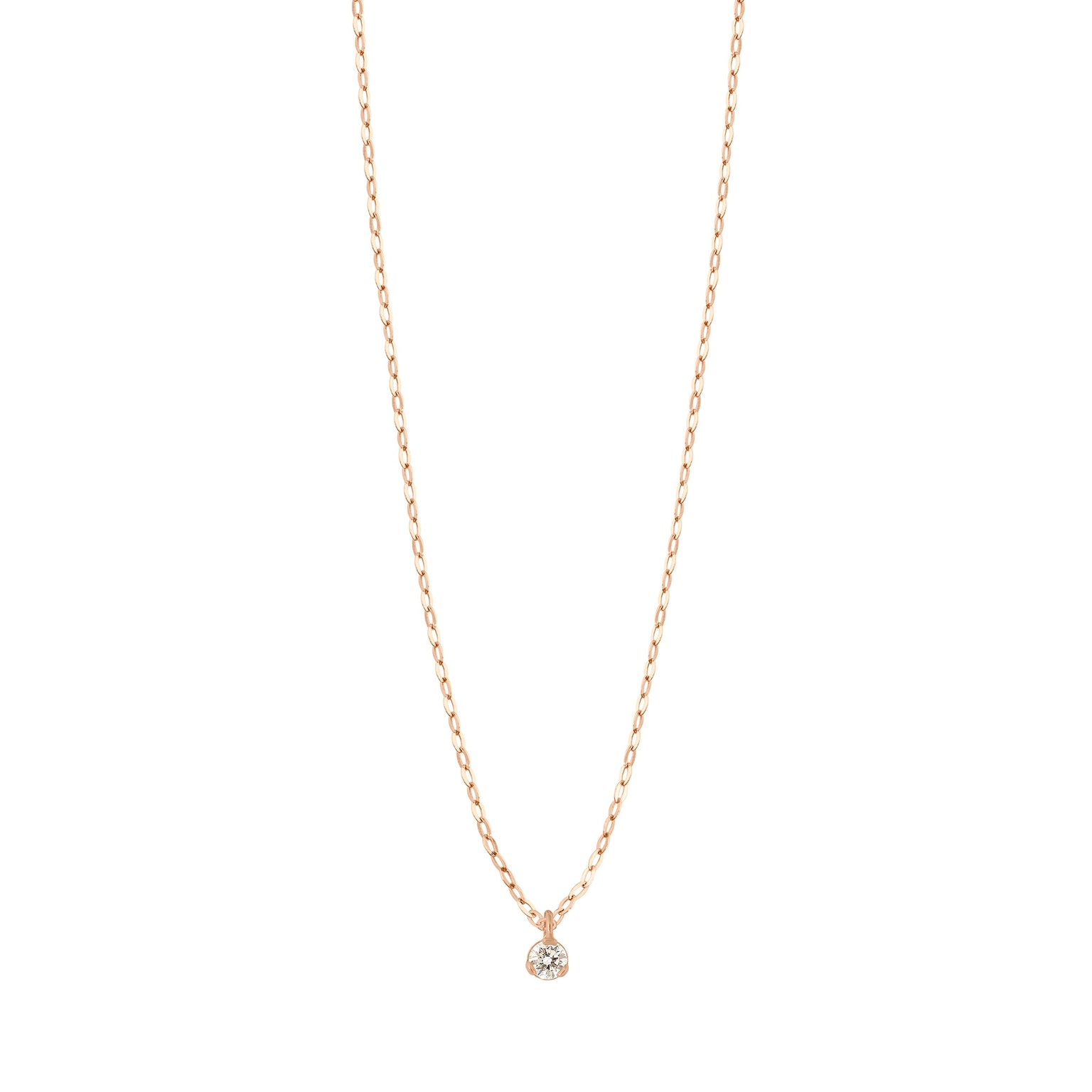 Gigi Clozeau - Collier Pure Gigi Suprême, or rose, 1 diamant, 42 cm
