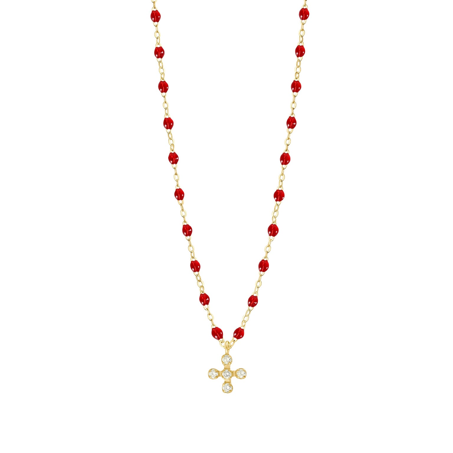 Gigi Clozeau - Collier rubis Spark diamants, or jaune, 42 cm