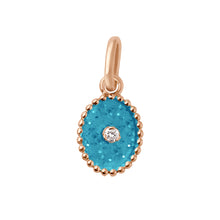 Gigi Clozeau - Pendentif Etoile du Nord résine azur, diamant, or rose