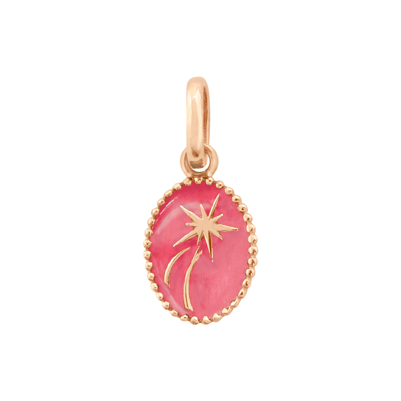 Gigi Clozeau - Pendentif Etoile Espoir résine rose fluo, or rose