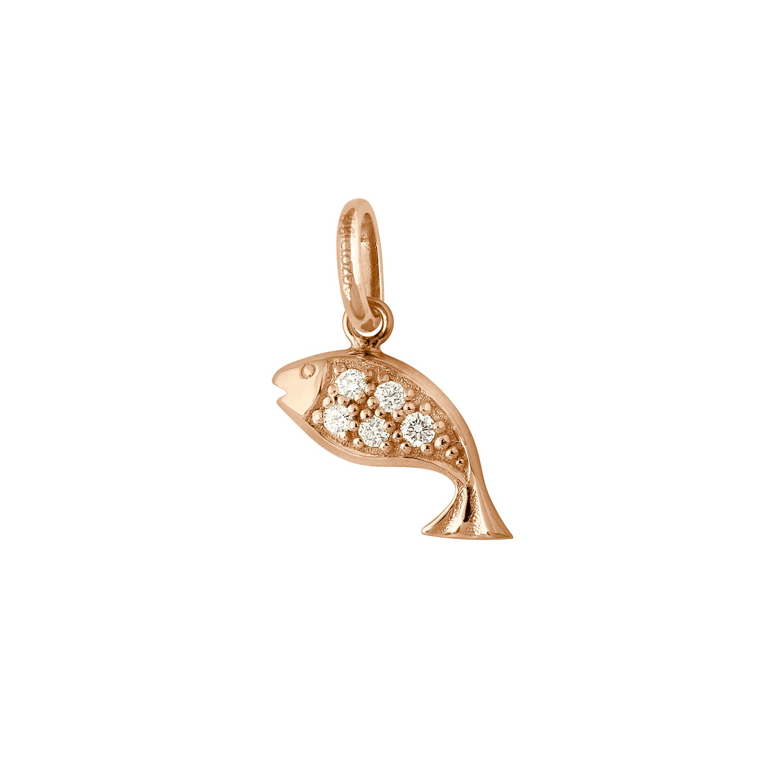 Gigi Clozeau - Pendentif Poissons, or rose, diamants