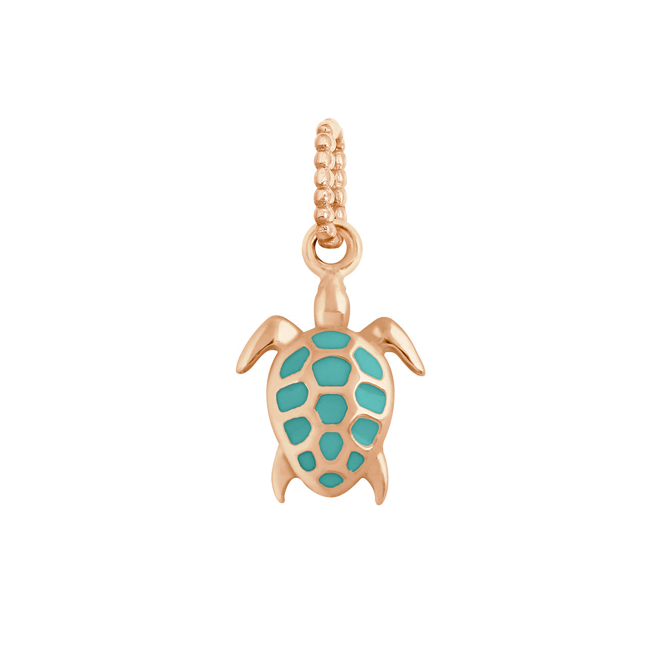 Turtle Turquoise Green Pendant, Rose Gold - Main Image
