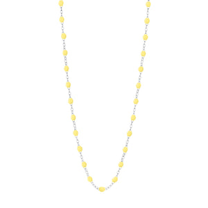 Gigi Clozeau - Sautoir mimosa Classique Gigi, or blanc, 60 cm