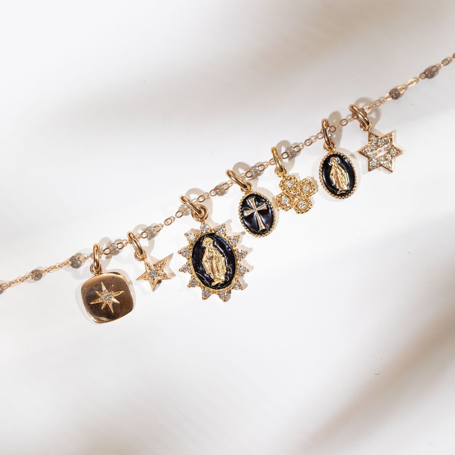 Gigi Clozeau - Pendentif Miss Gigi, diamant, or rose