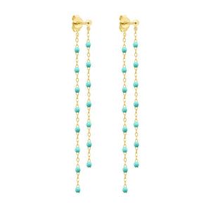 Gigi Clozeau - Boucles d'oreilles Dansantes Classique Gigi vert d'eau, or jaune