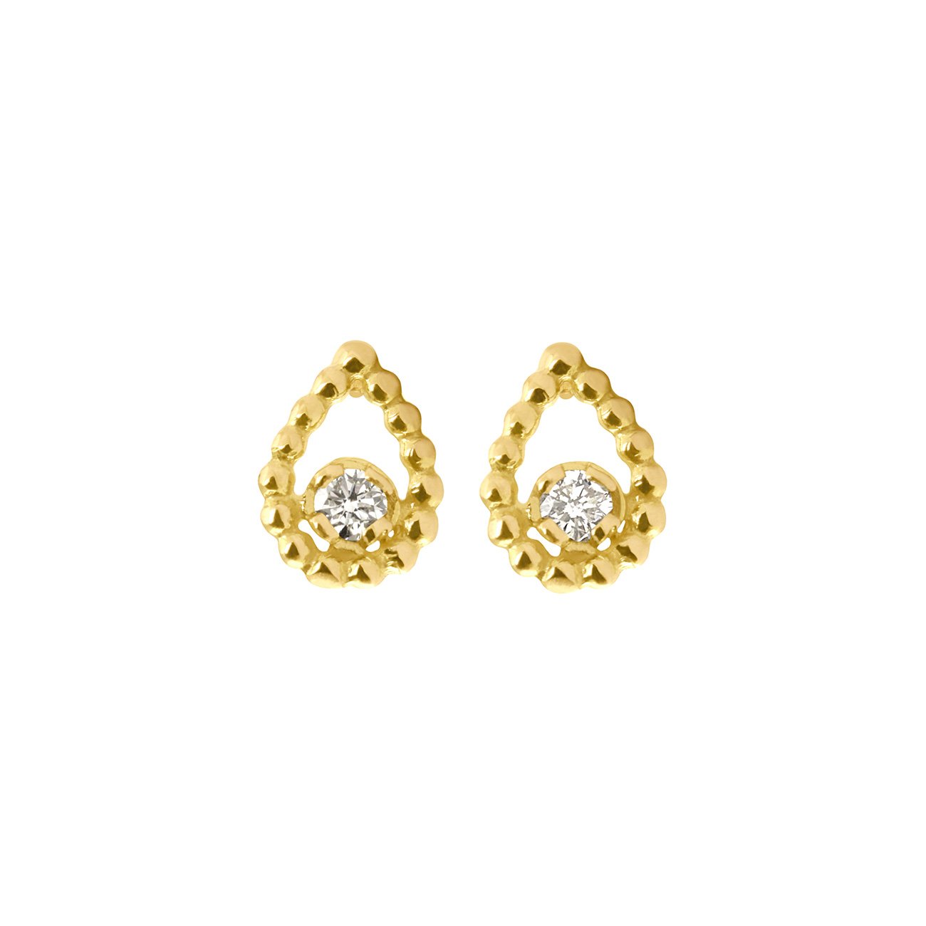 Gigi Clozeau - Boucles d'oreilles Lucky Lotus, diamants, or jaune