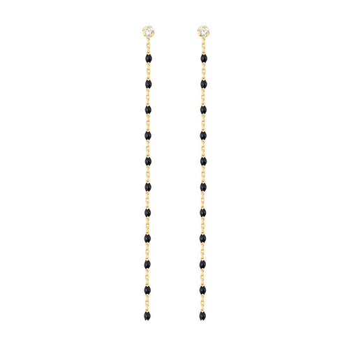 Gigi Clozeau - Boucles d'oreilles noire Gigi Party, diamants, or jaune