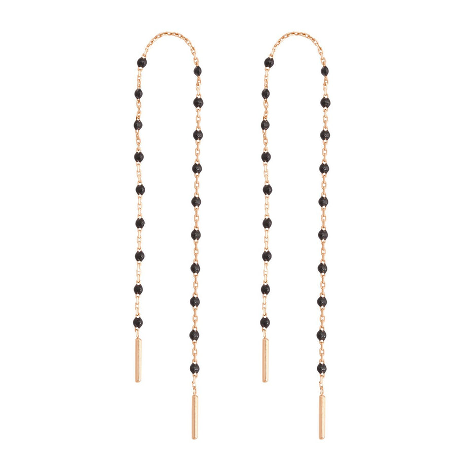 Gigi Clozeau - Boucles d'oreilles noire Mini Gigi, or rose