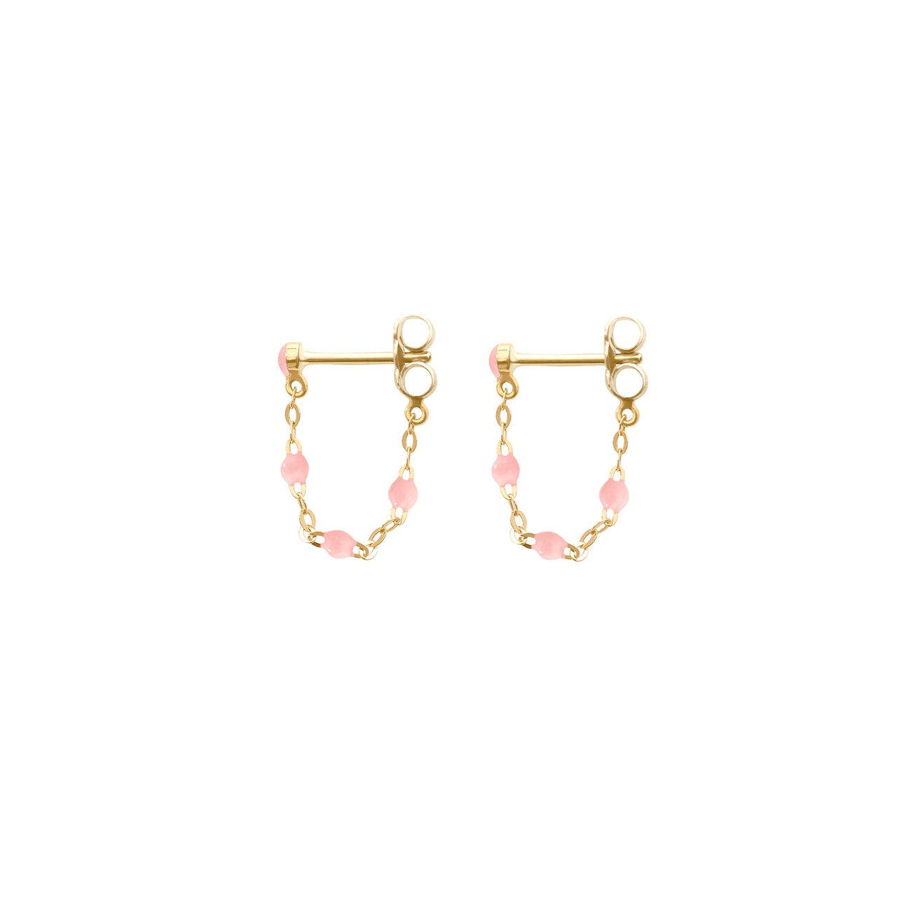 Gigi Clozeau - Boucles d'oreilles rose bébé Classique Gigi, or jaune
