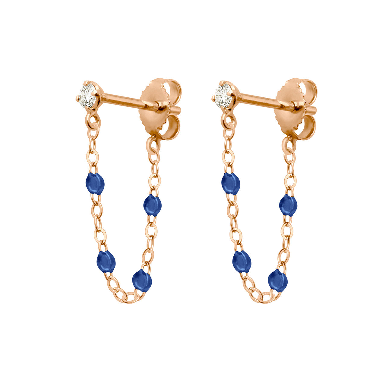 Gigi Clozeau - Boucles d'oreilles saphir Gigi Suprême, or rose, diamants