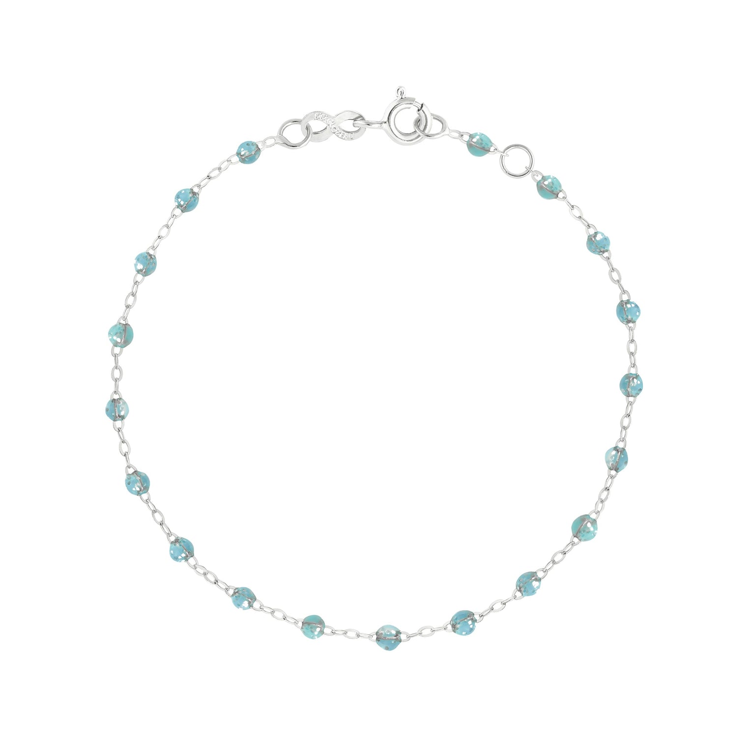 Gigi Clozeau - Bracelet aqua Classique Gigi, or blanc, 17 cm