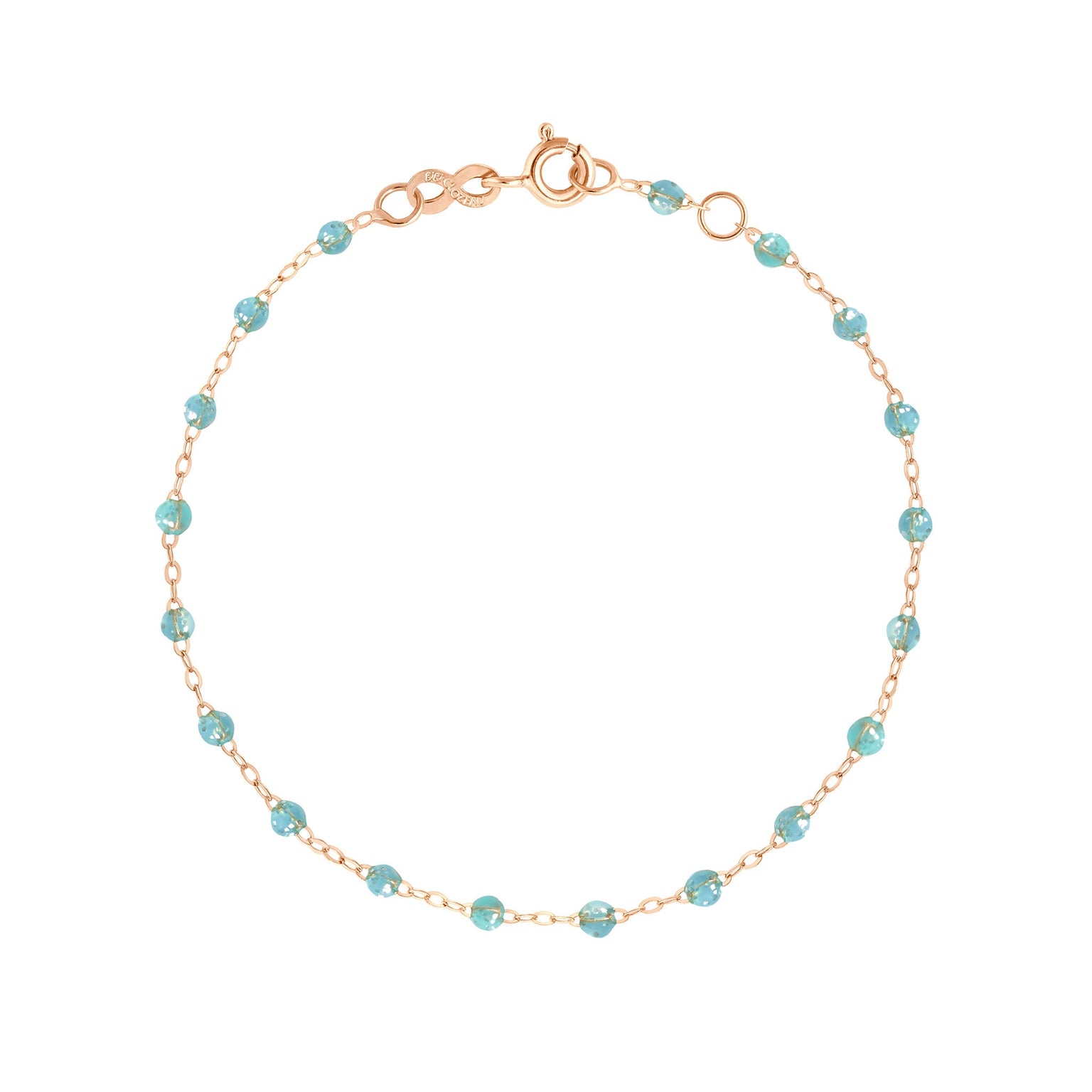 Gigi Clozeau - Bracelet aqua Classique Gigi, or rose, 15 cm