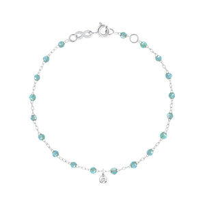 Gigi Clozeau - Bracelet aqua Gigi Suprême, or blanc, 1 diamant, 17 cm