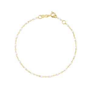 Gigi Clozeau - Bracelet bébé blanc Classique Gigi, or jaune, 13 cm
