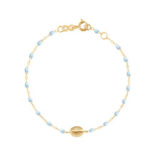 Gigi Clozeau - Bracelet bébé bleu layette Madone or jaune, 13 cm