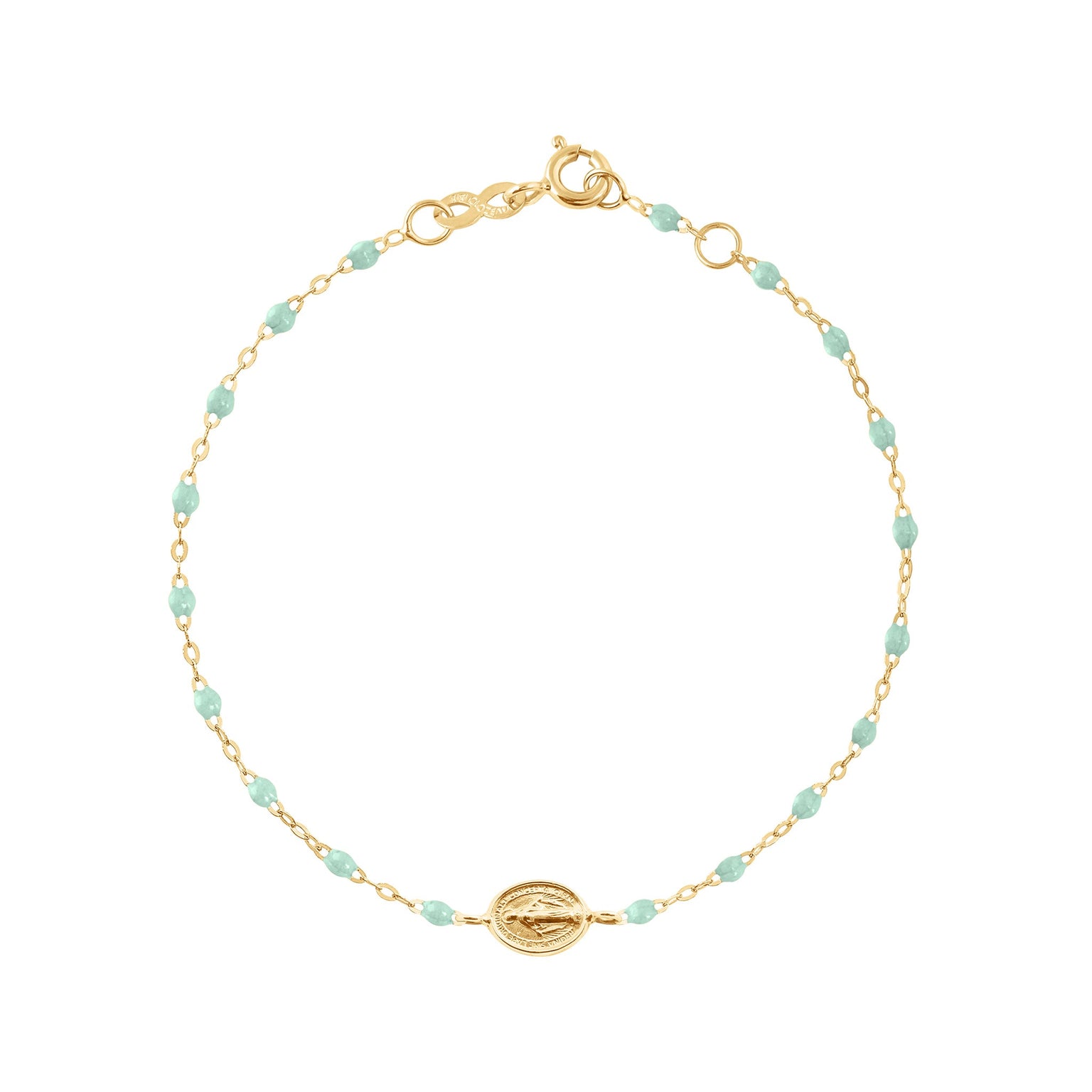 Gigi Clozeau - Bracelet bébé jade Madone or jaune, 13 cm