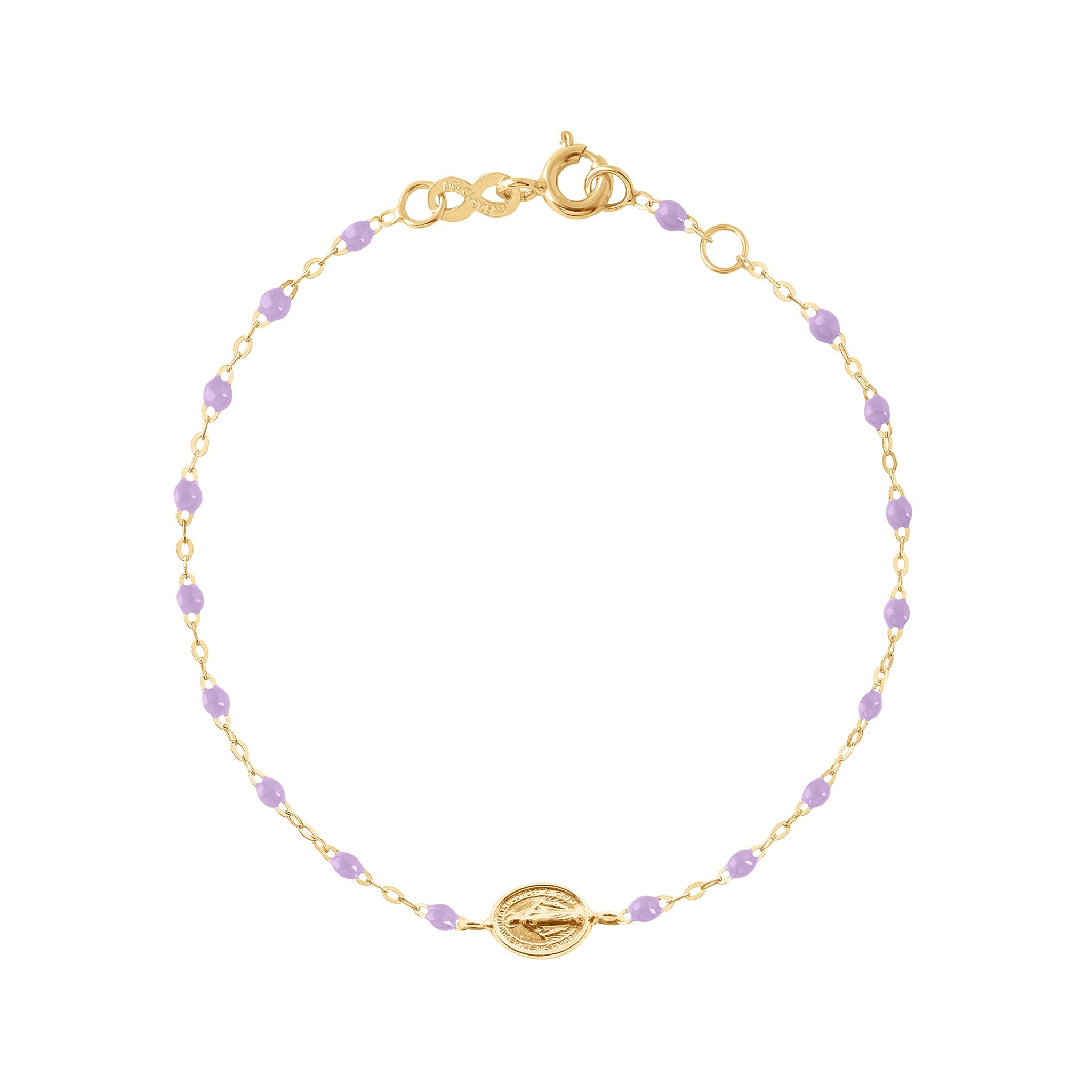 Gigi Clozeau - Bracelet bébé parme Madone or jaune, 13 cm