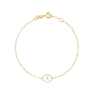 Gigi Clozeau - Bracelet blanc Etoile du Nord diamant, or jaune, 17 cm