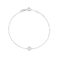 Gigi Clozeau - Bracelet blanc Puce diamants, or blanc, 17 cm