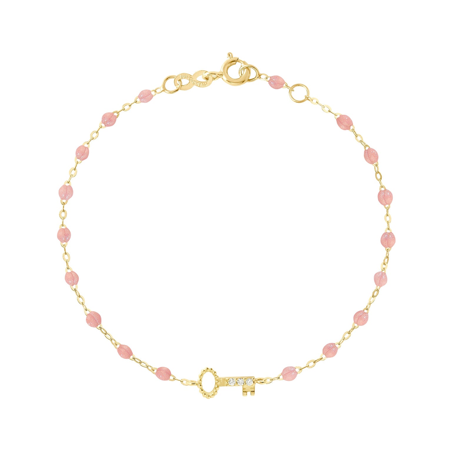 Gigi Clozeau - Bracelet blush Clé diamants, or jaune, 17 cm