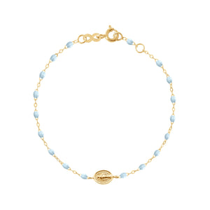 Gigi Clozeau - Bracelet enfant bleu layette Madone or jaune, 15 cm