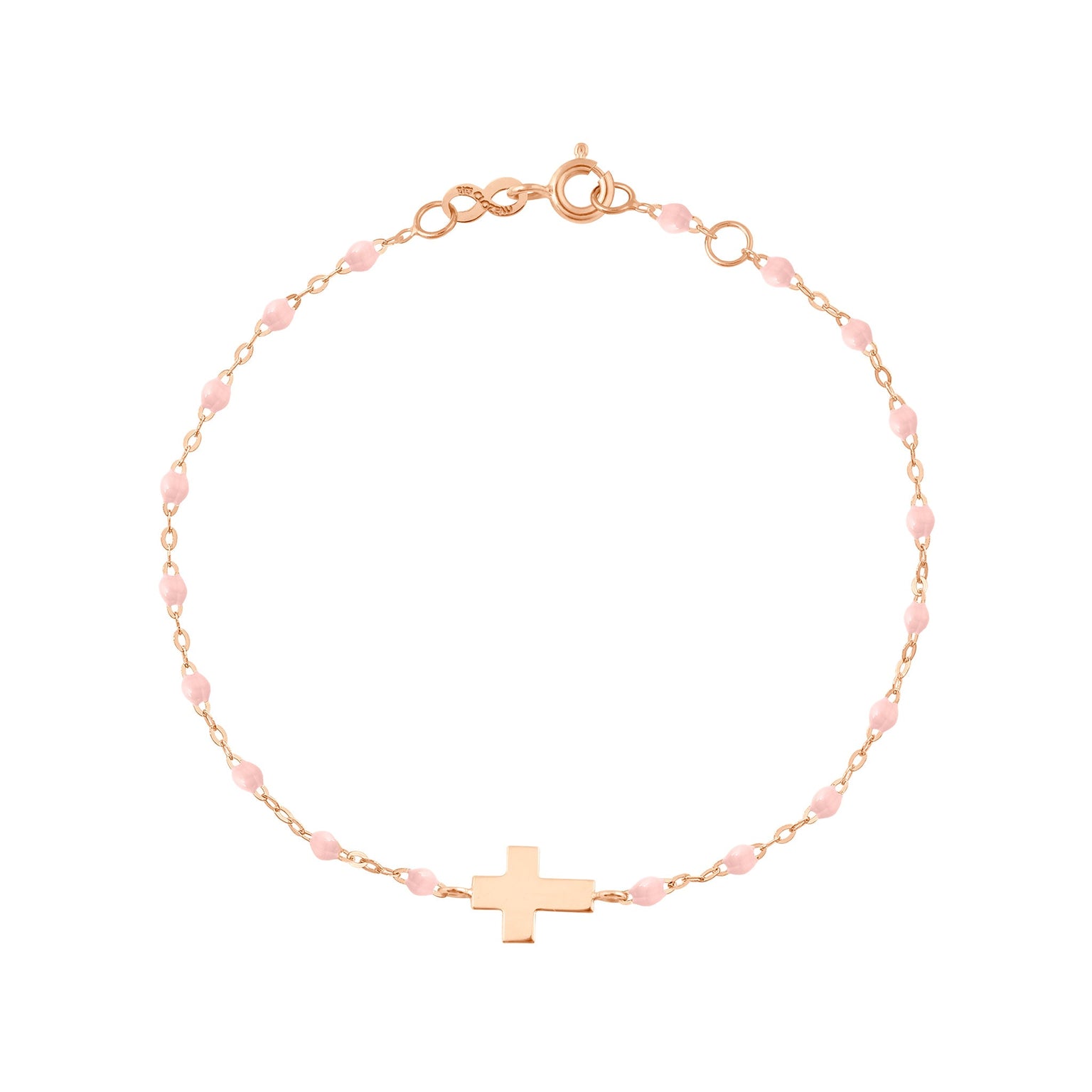 Gigi Clozeau - Bracelet enfant rose bébé Croix, or rose, 15 cm