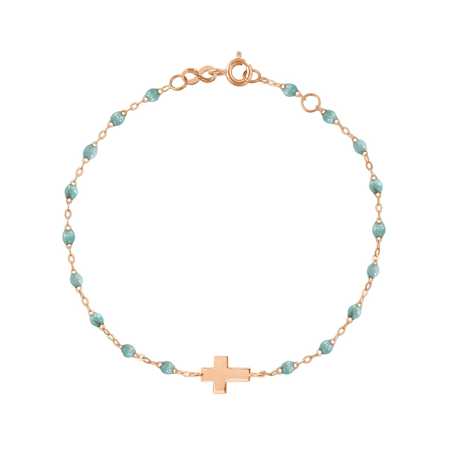 Gigi Clozeau - Bracelet glacier Croix, or rose, 17cm