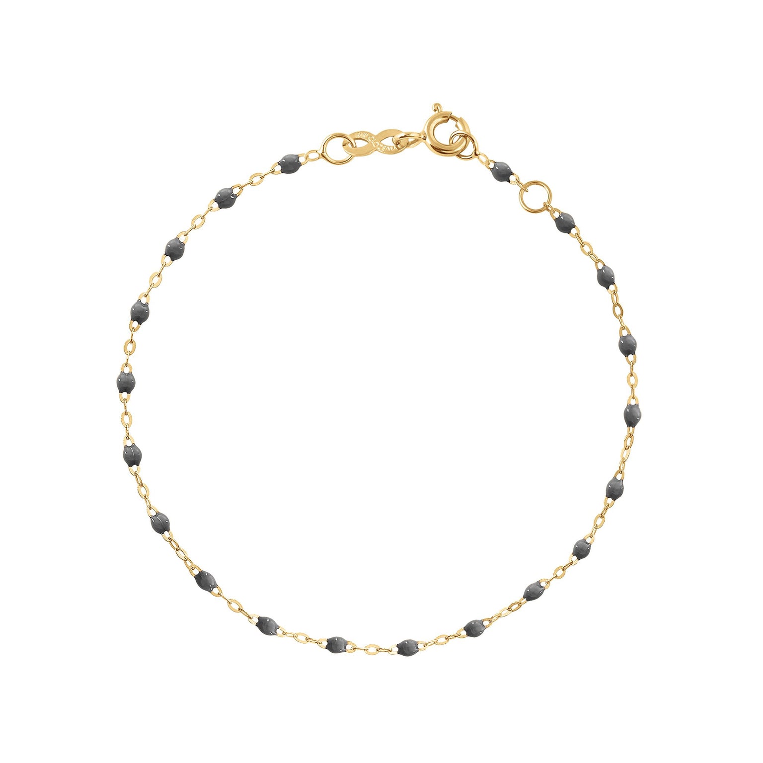 Gigi Clozeau - Bracelet gris foncé Classique Gigi, or jaune, 17 cm