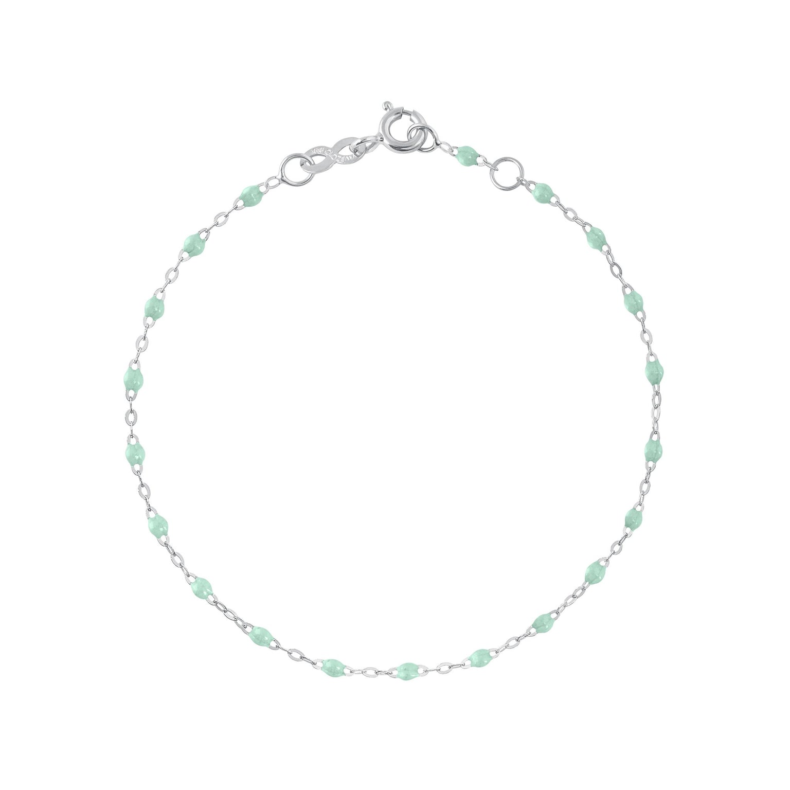 Gigi Clozeau - Bracelet jade Classique Gigi, or blanc, 15 cm