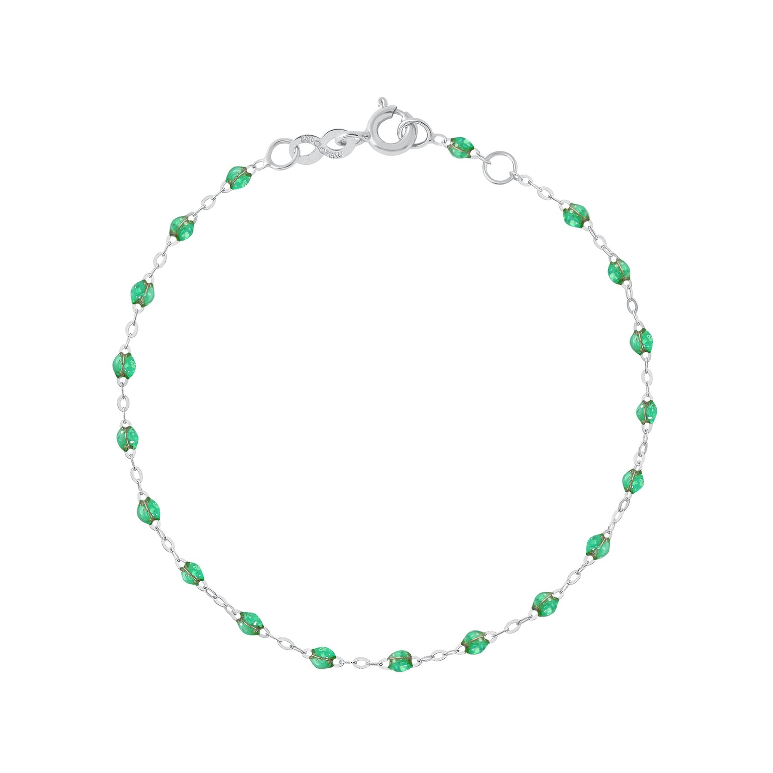 Gigi Clozeau - Bracelet menthe Classique Gigi, or blanc, 17 cm